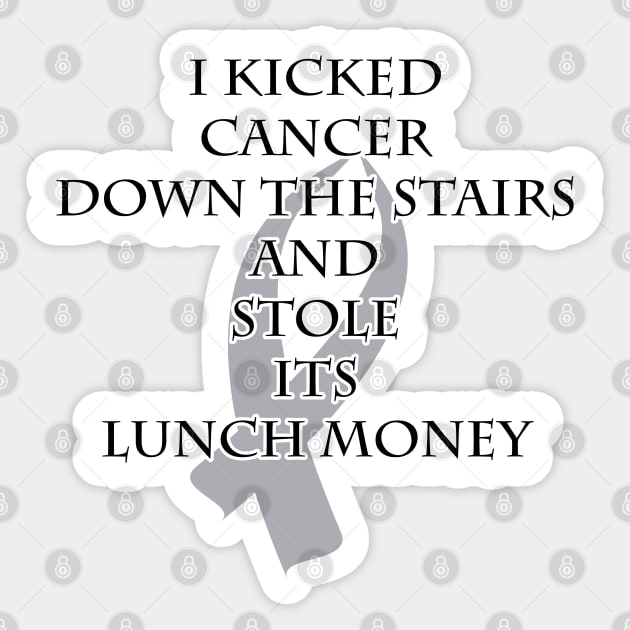 Cancer Bully (Gray Ribbon) Sticker by BlakCircleGirl